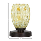 Luna One Light Table Lamp in Dark Granite with 5" Ivory Glaze Seashell Shade
