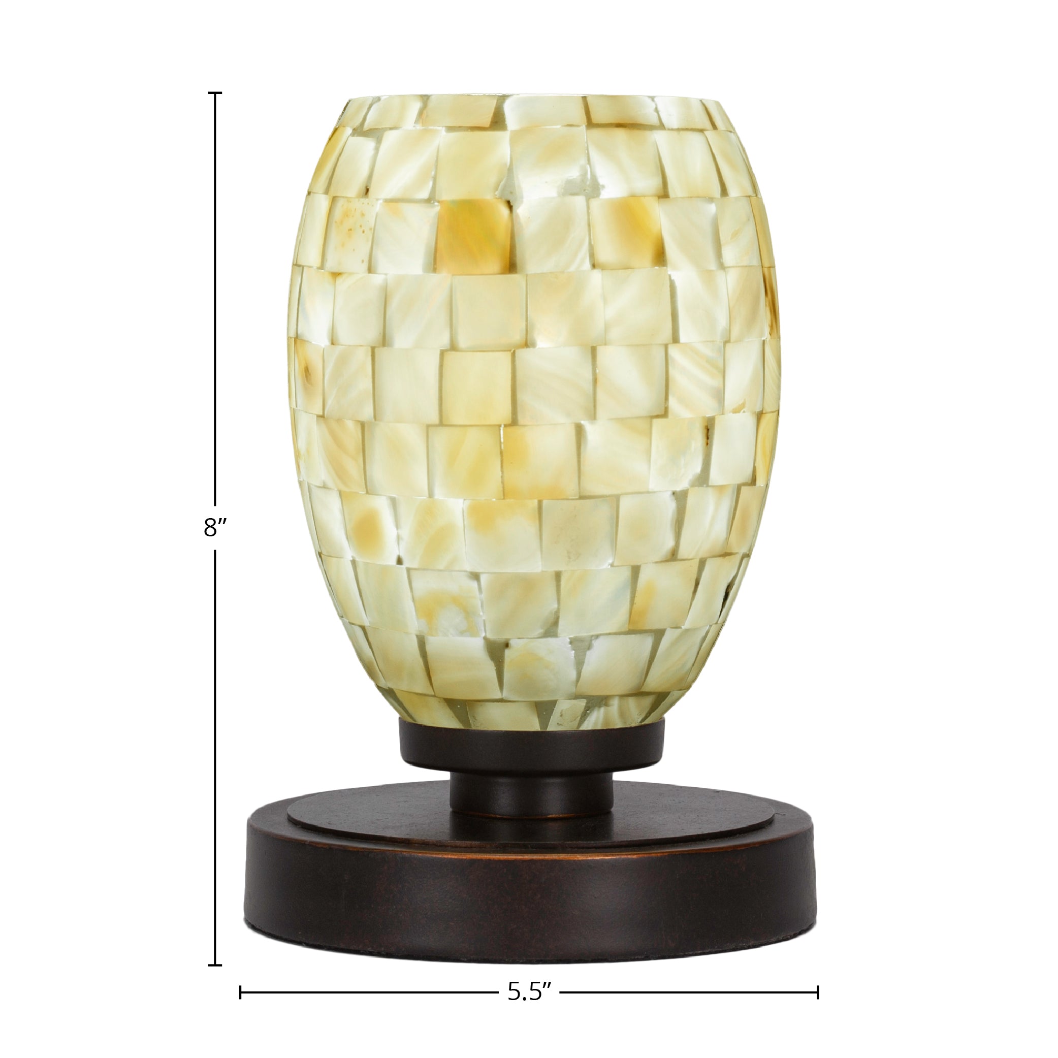 Luna One Light Table Lamp in Dark Granite with 5" Ivory Glaze Seashell Shade