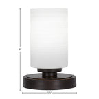 Luna One Light Table Lamp in Dark Granite with 4" White Matrix Shade