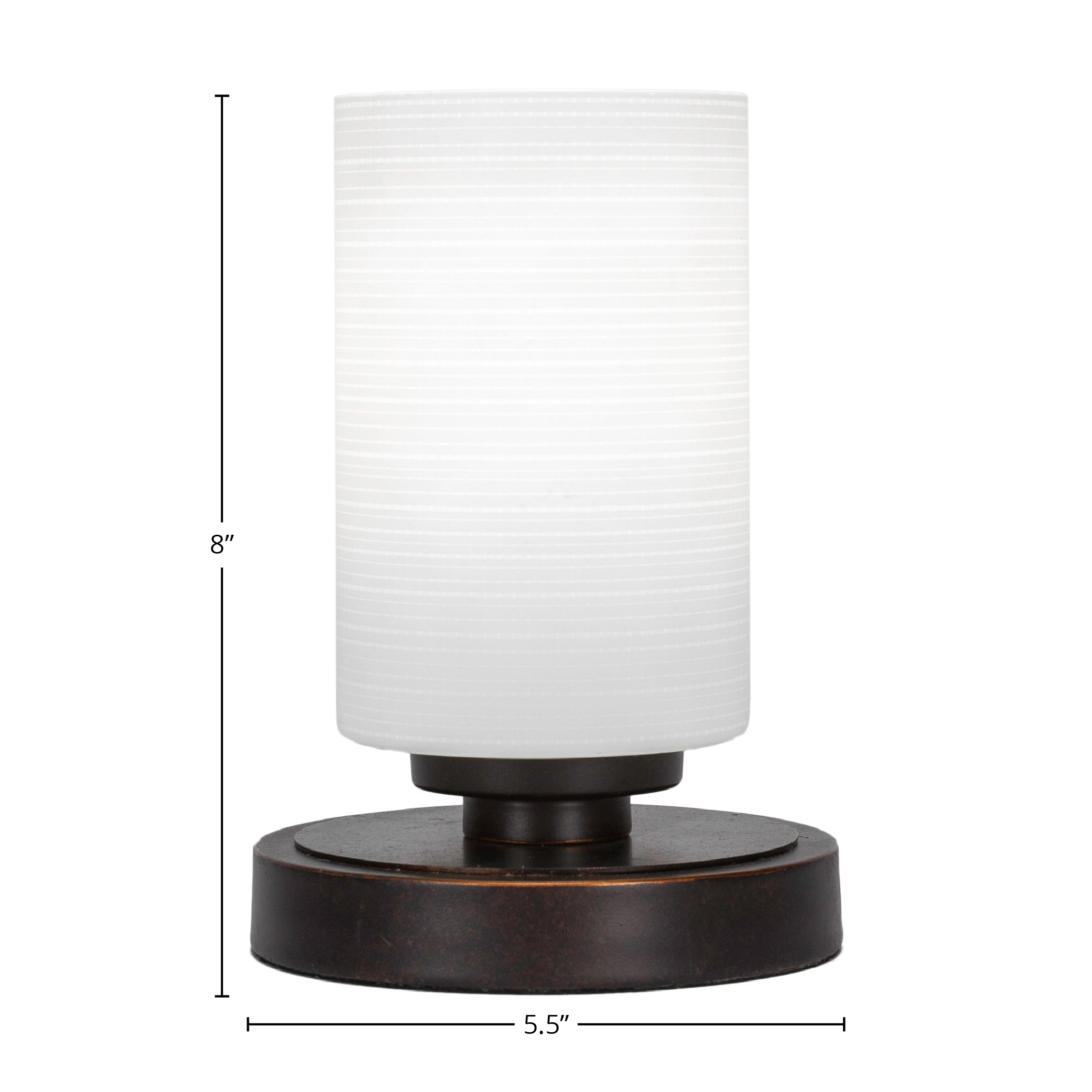 Luna One Light Table Lamp in Dark Granite with 4" White Matrix Shade