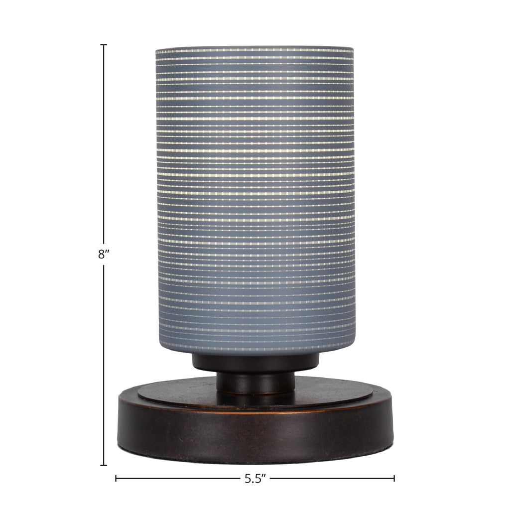 Luna One Light Table Lamp in Dark Granite with 4" Gray Matrix Shade