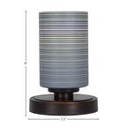 Luna One Light Table Lamp in Dark Granite with 4" Gray Matrix Shade
