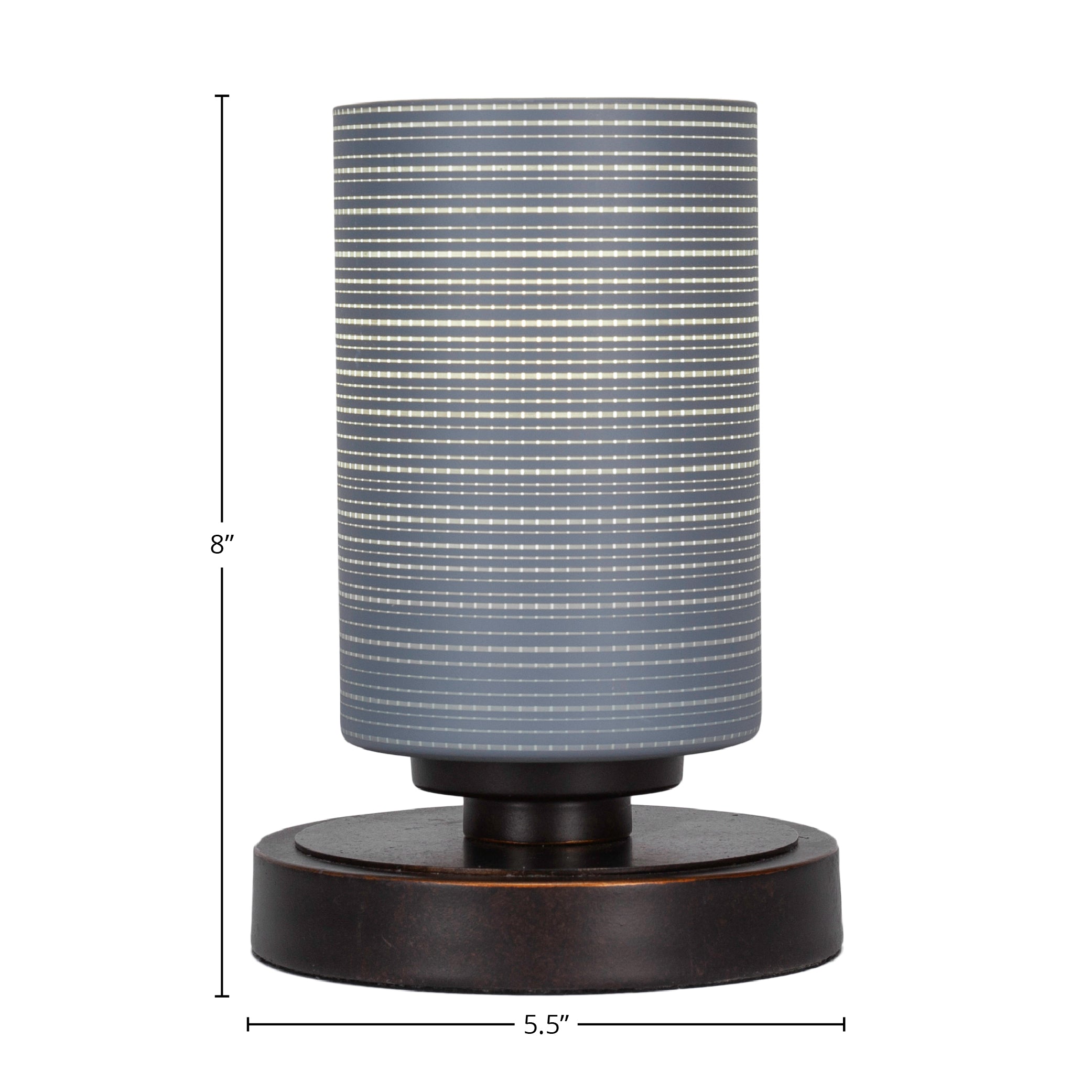 Luna One Light Table Lamp in Dark Granite with 4" Gray Matrix Shade
