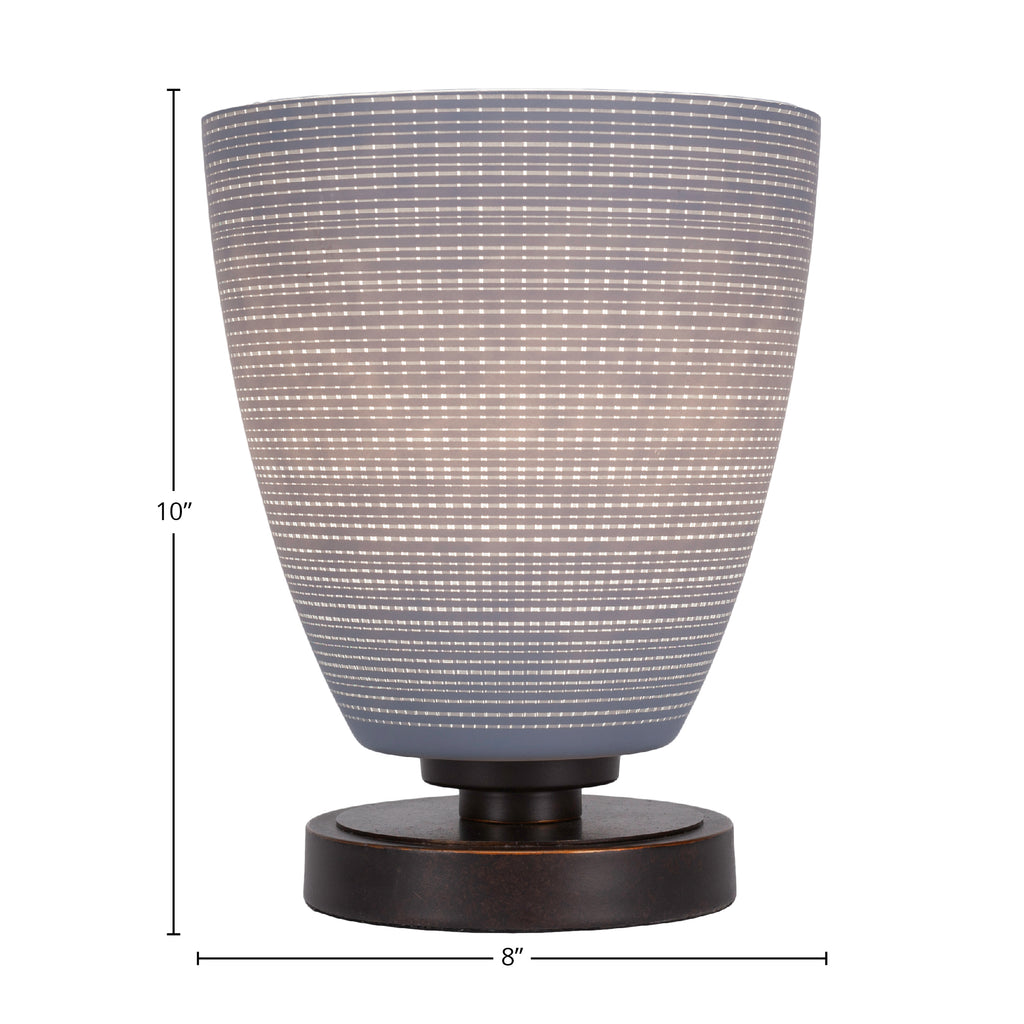 Luna One Light Table Lamp in Dark Granite with 8" Gray Matrix Shade
