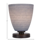 Luna One Light Table Lamp in Dark Granite with 8" Gray Matrix Shade