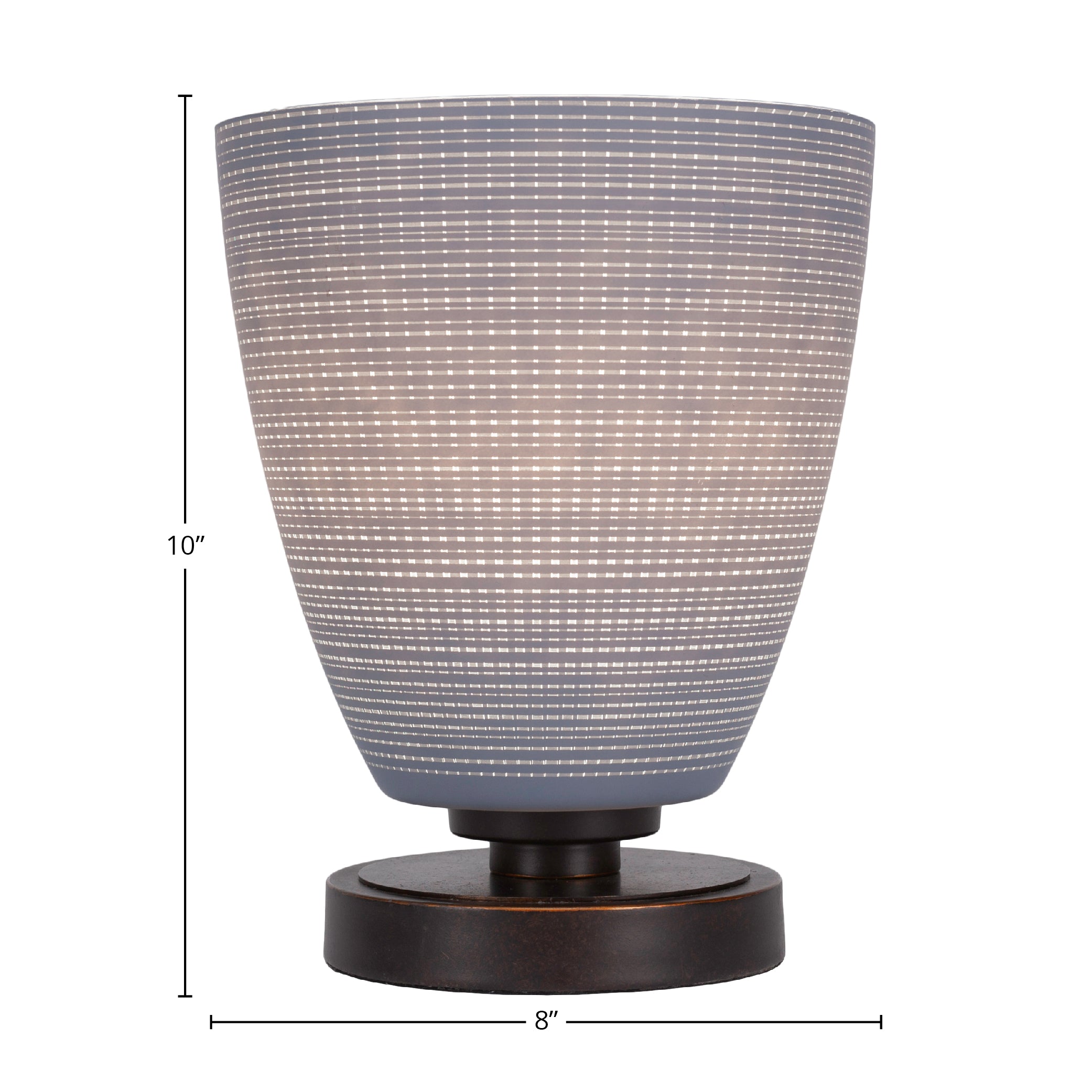 Luna One Light Table Lamp in Dark Granite with 8" Gray Matrix Shade