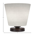 Luna One Light Table Lamp in Dark Granite with 10" White Matrix Shade