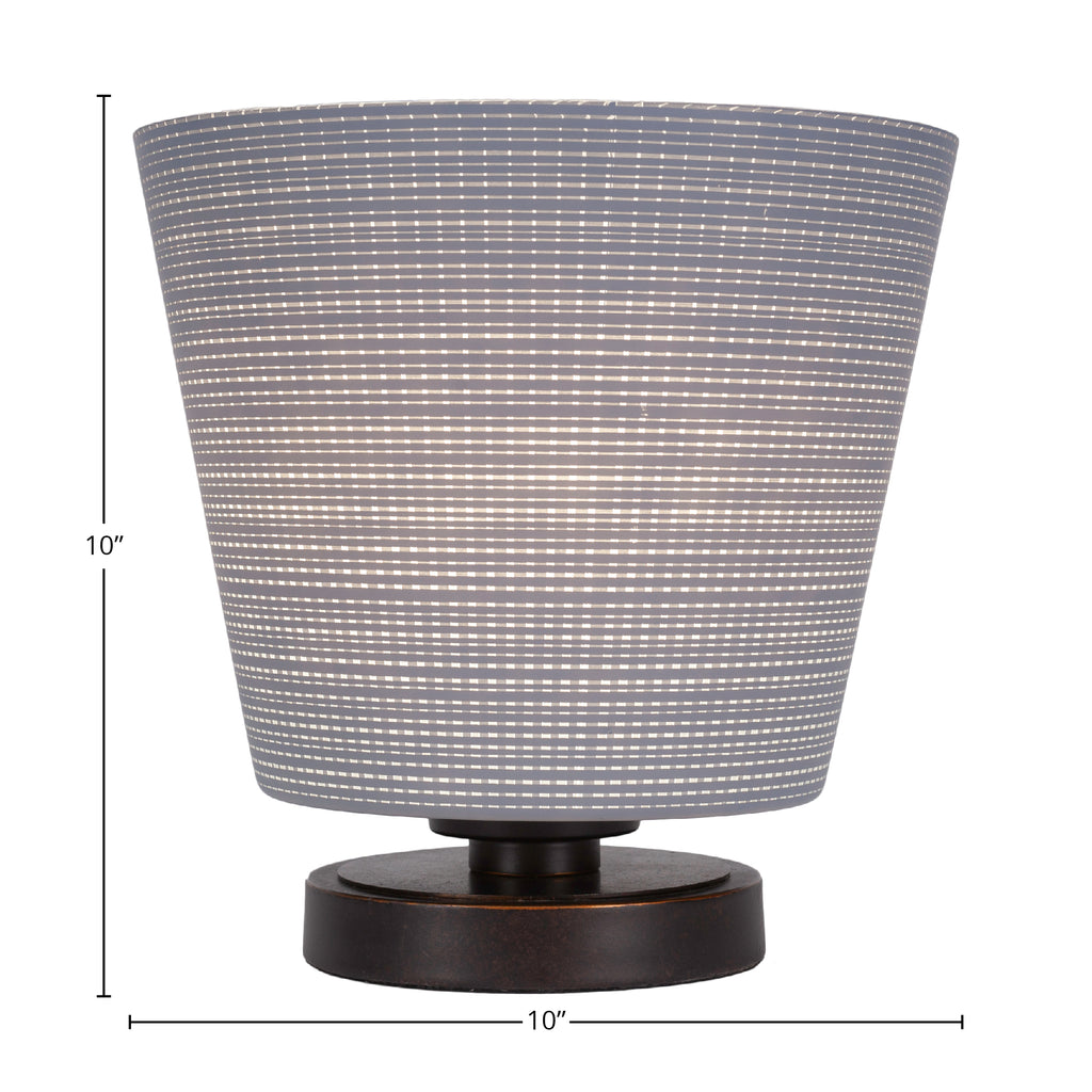 Luna One Light Table Lamp in Dark Granite with 10" Gray Matrix Shade