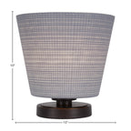 Luna One Light Table Lamp in Dark Granite with 10" Gray Matrix Shade
