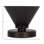 Luna One Light Table Lamp in Dark Granite with 7" Dark Granite Cone Metal Shade Shade