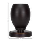 Luna One Light Table Lamp in Dark Granite with 5" Dark Granite Oval Metal Shade Shade