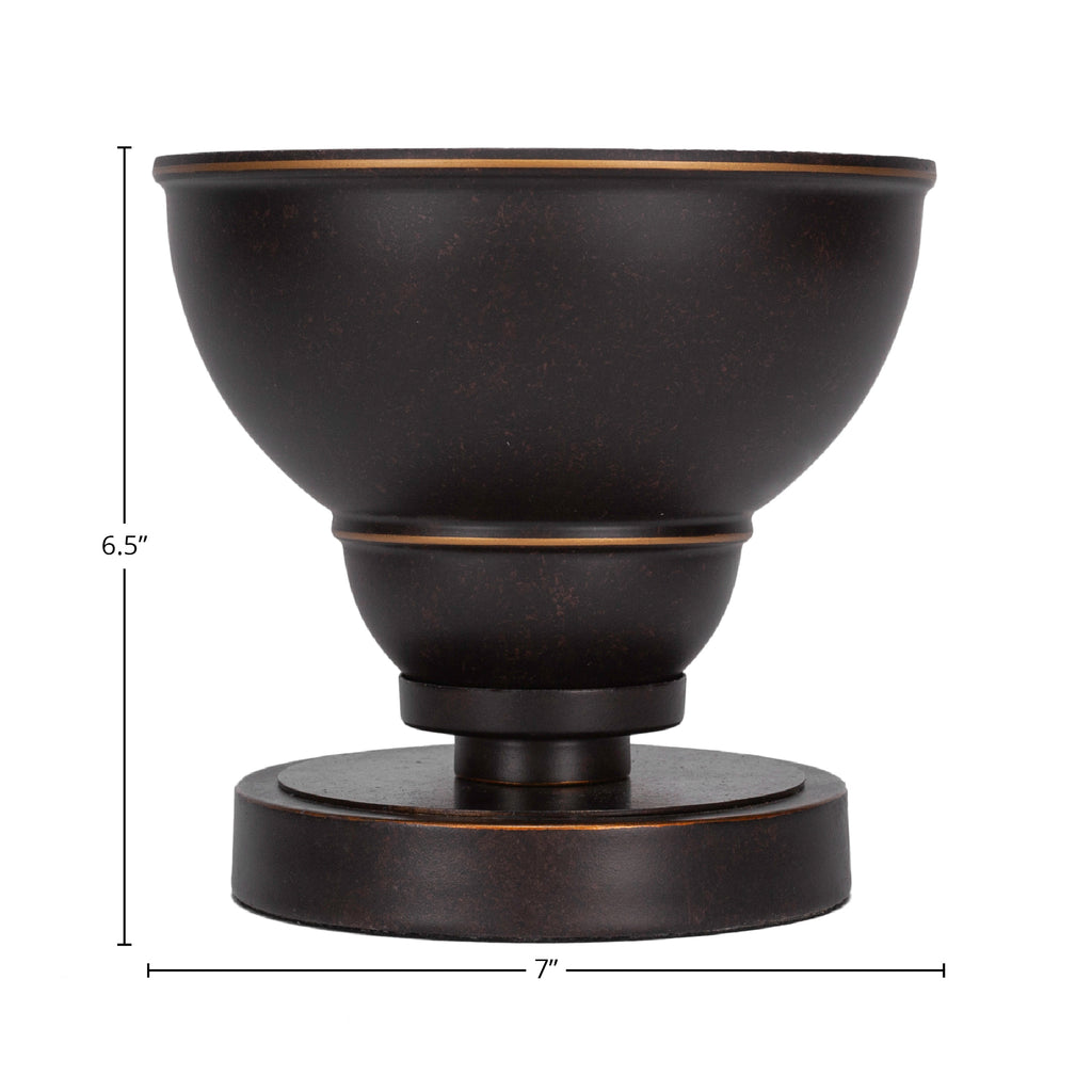 Luna One Light Table Lamp in Dark Granite with 7" Dark Granite Double Bubble Metal Shade Shade