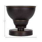 Luna One Light Table Lamp in Dark Granite with 7" Dark Granite Double Bubble Metal Shade Shade