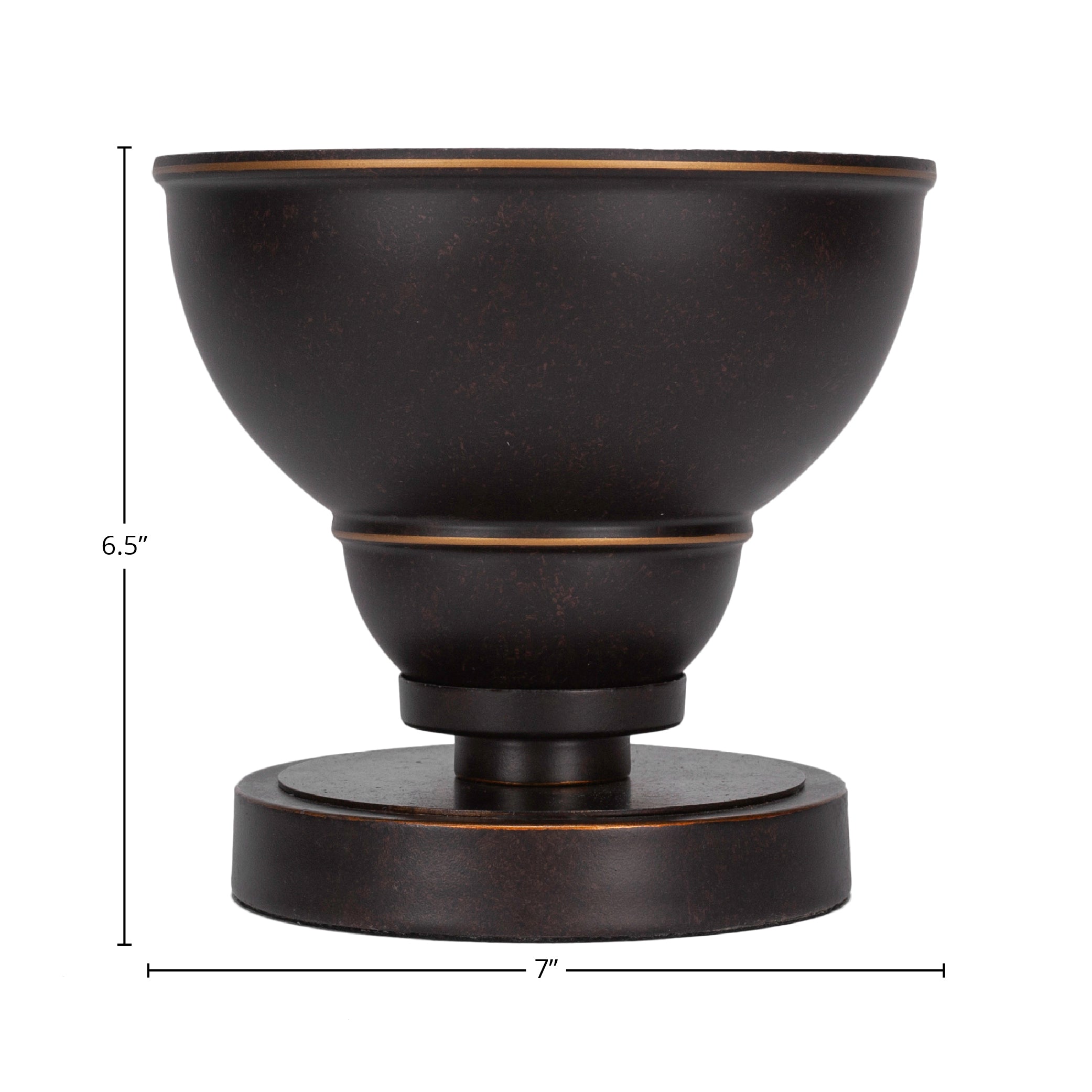 Luna One Light Table Lamp in Dark Granite with 7" Dark Granite Double Bubble Metal Shade Shade