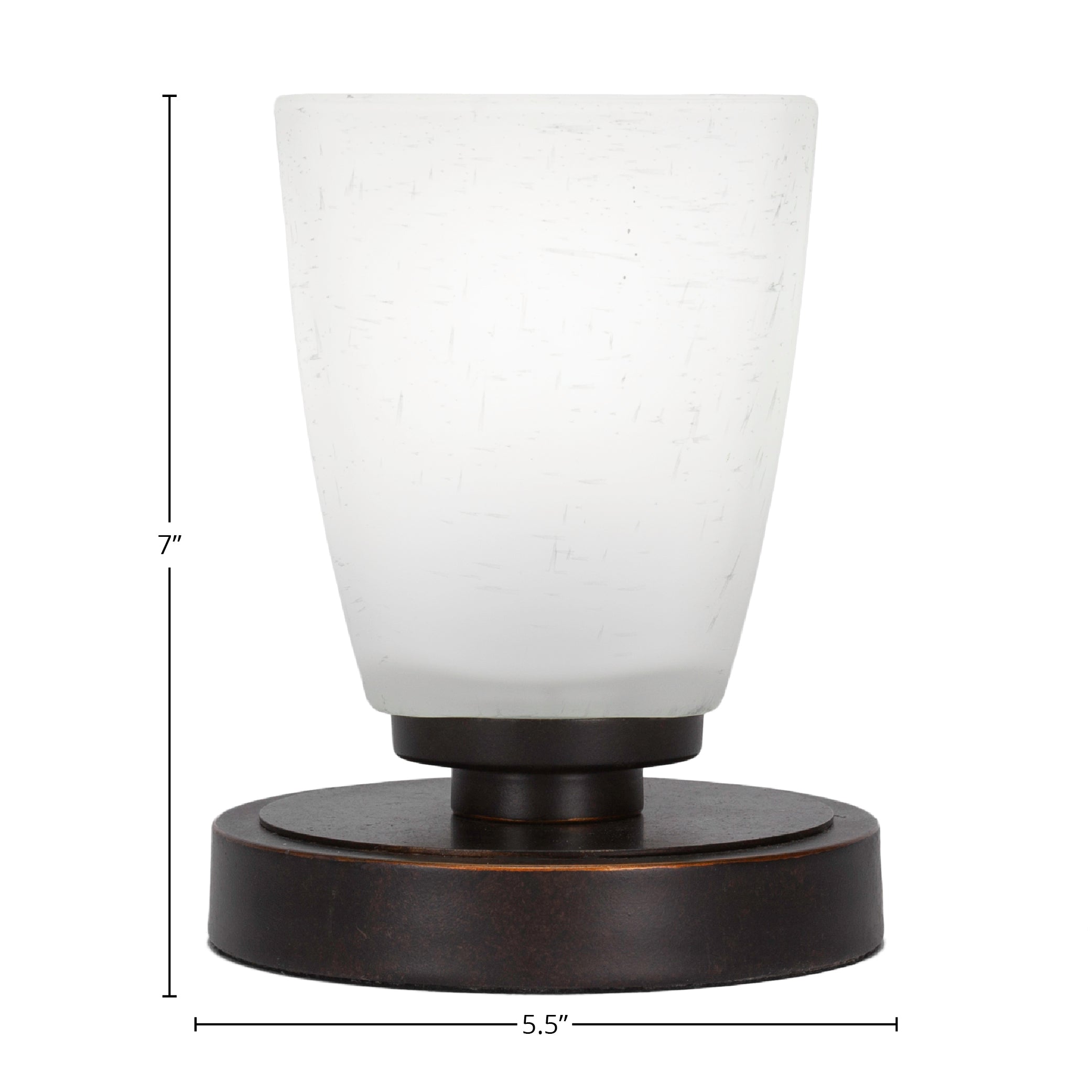 Luna One Light Table Lamp in Dark Granite with 4.5" Square White Muslin Shade
