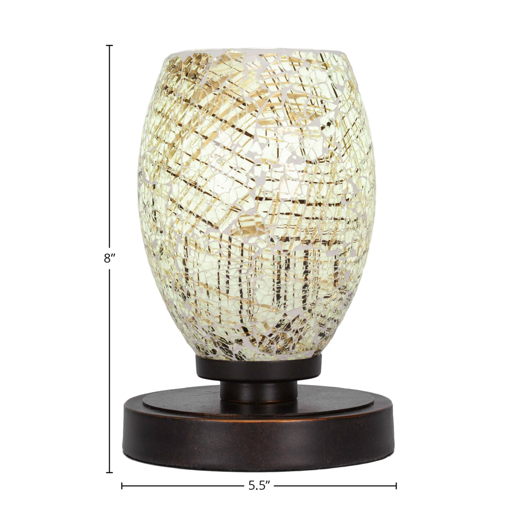 Luna One Light Table Lamp in Dark Granite with 5" Natural Fusion Shade
