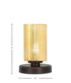 Luna One Light Table Lamp in Dark Granite with 4" Gold Matrix Shade