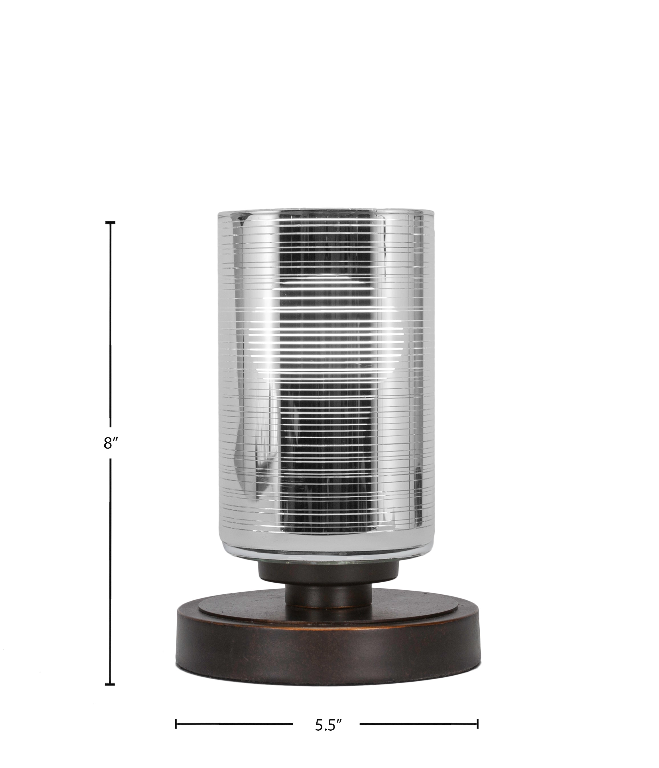 Luna One Light Table Lamp in Dark Granite with 4" Silver Matrix Shade