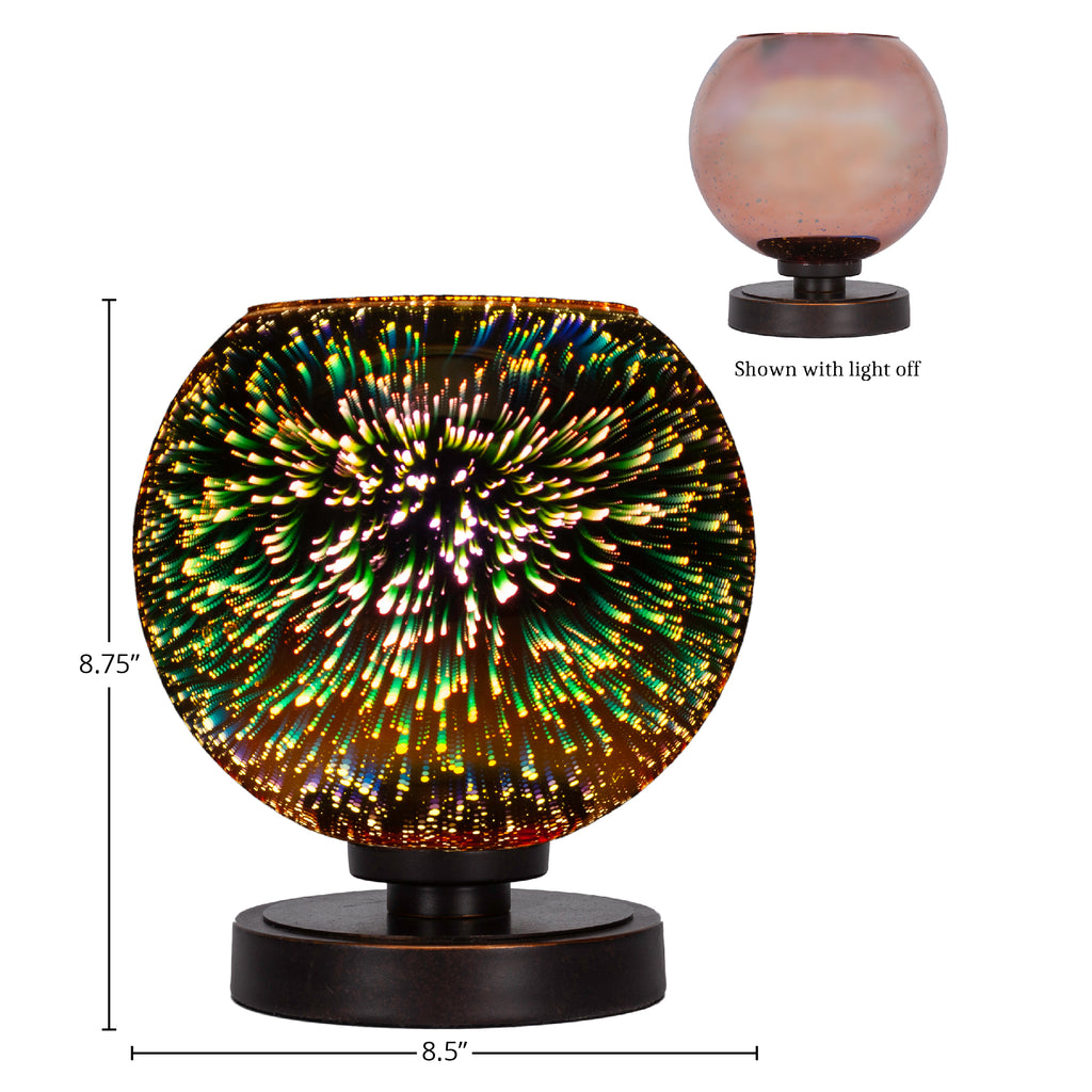 Luna One Light Table Lamp in Dark Granite with 8.5" Copper Fire Shade