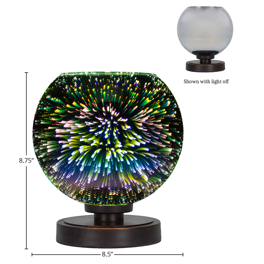 Luna One Light Table Lamp in Dark Granite with 8.5" Silver Fire Shade
