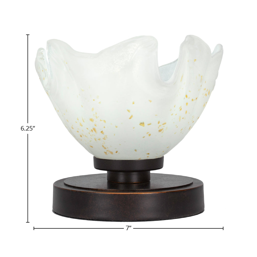 Luna One Light Table Lamp in Dark Granite with 7" Gold Ice Shade