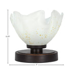 Luna One Light Table Lamp in Dark Granite with 7" Gold Ice Shade