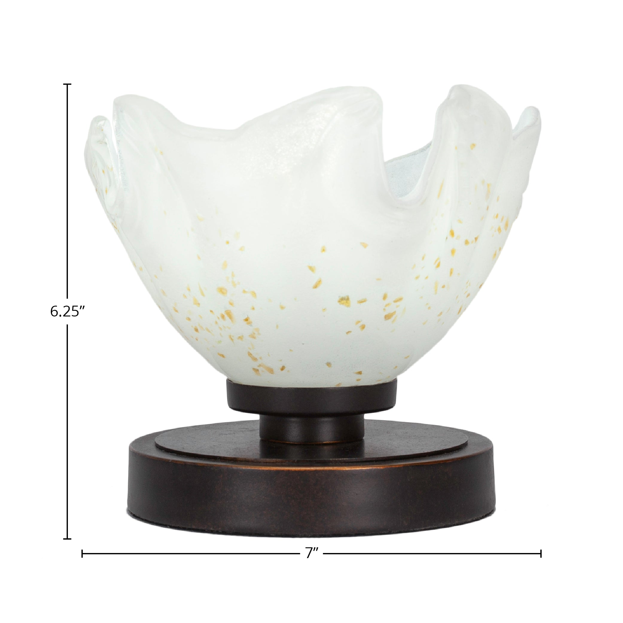 Luna One Light Table Lamp in Dark Granite with 7" Gold Ice Shade