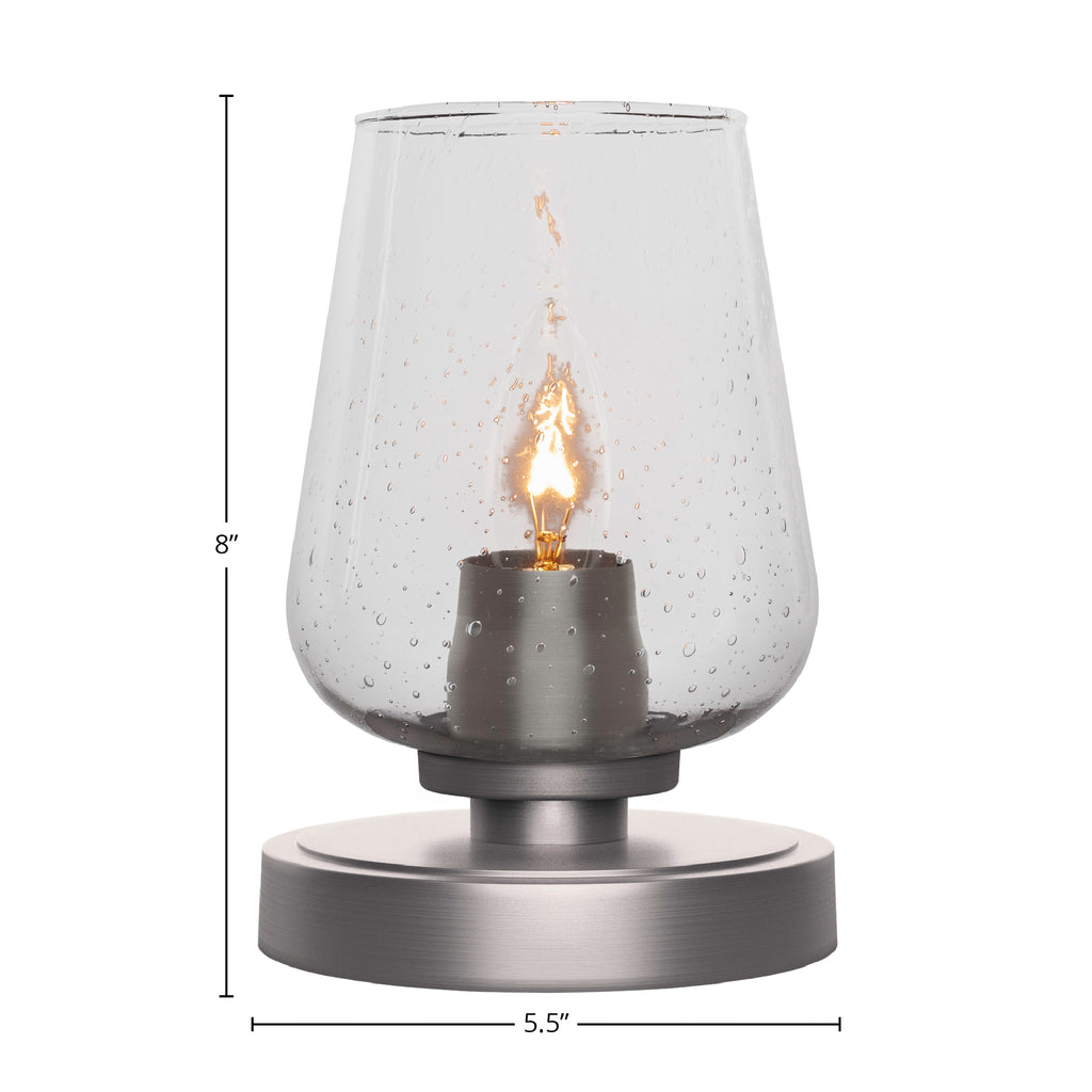 Luna One Light Table Lamp in Graphite with 5" Clear Bubble Shade