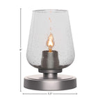 Luna One Light Table Lamp in Graphite with 5" Clear Bubble Shade