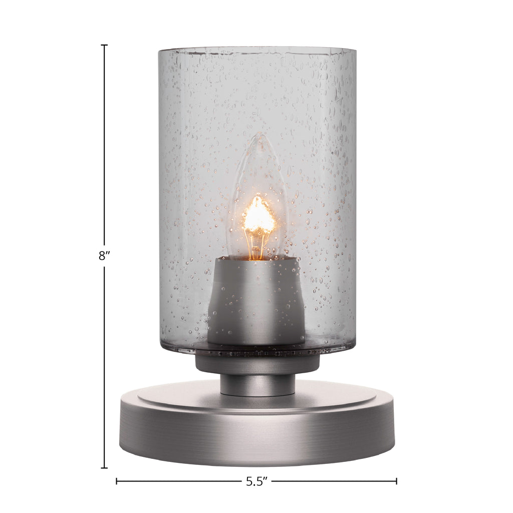 Luna One Light Table Lamp in Graphite with 4" Clear Bubble Shade