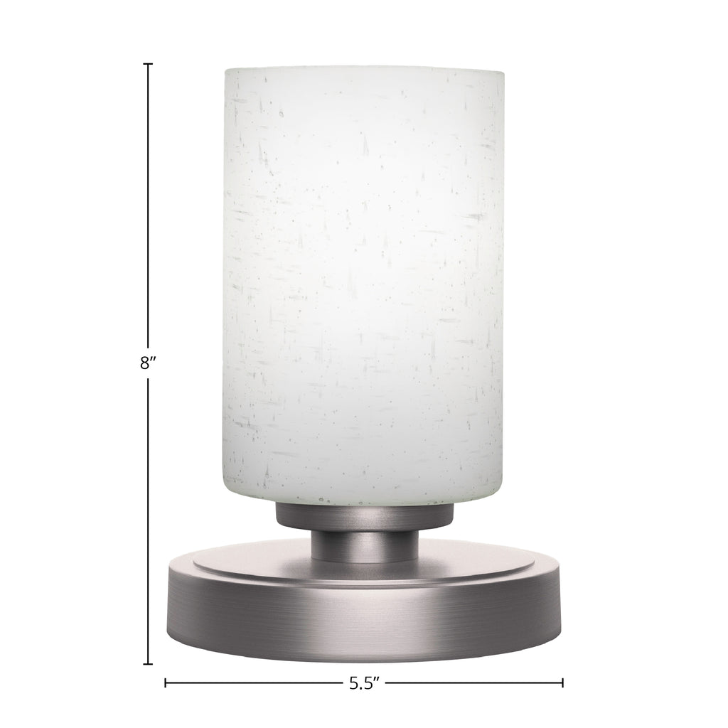 Luna One Light Table Lamp in Graphite with 4" White Muslin Shade