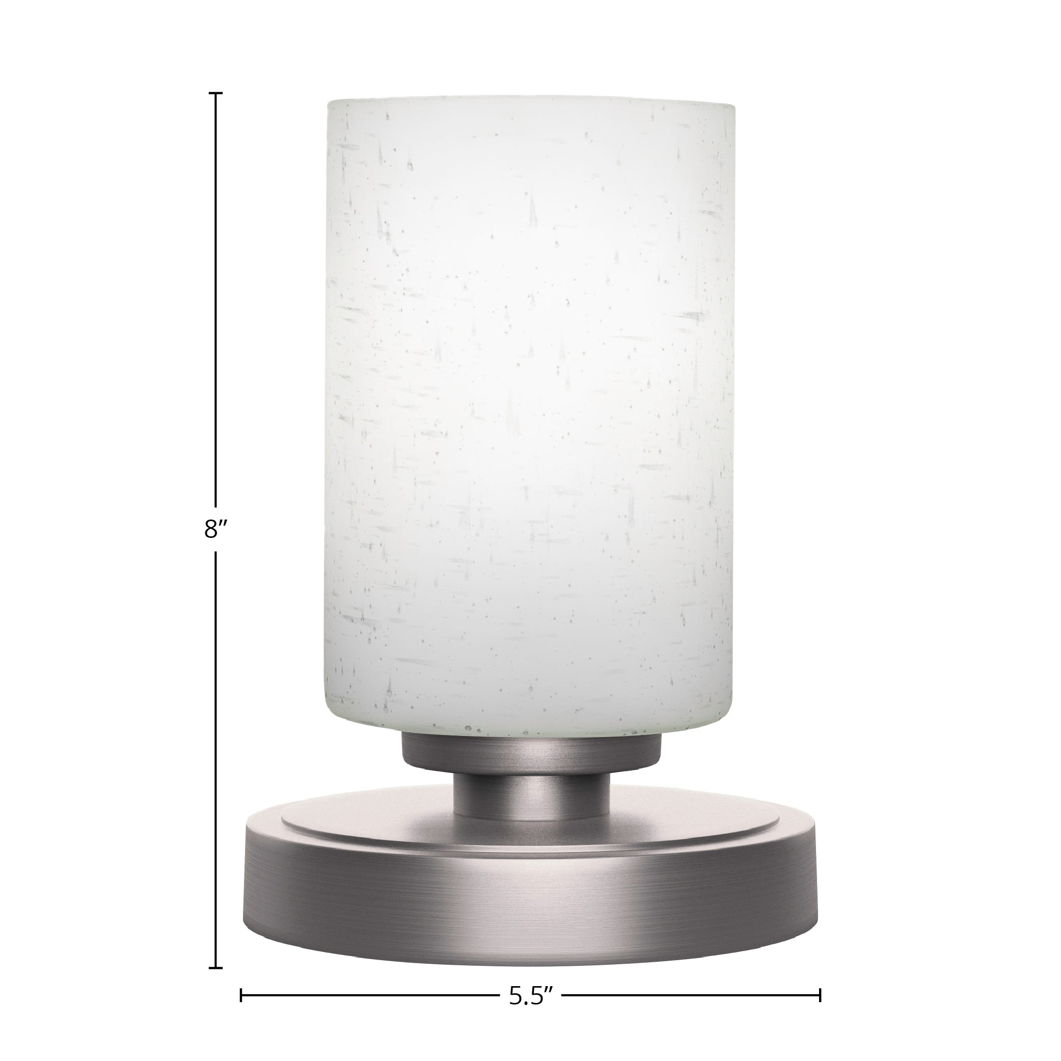 Luna One Light Table Lamp in Graphite with 4" White Muslin Shade