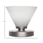 Luna One Light Table Lamp in Graphite with 7" White Muslin Shade