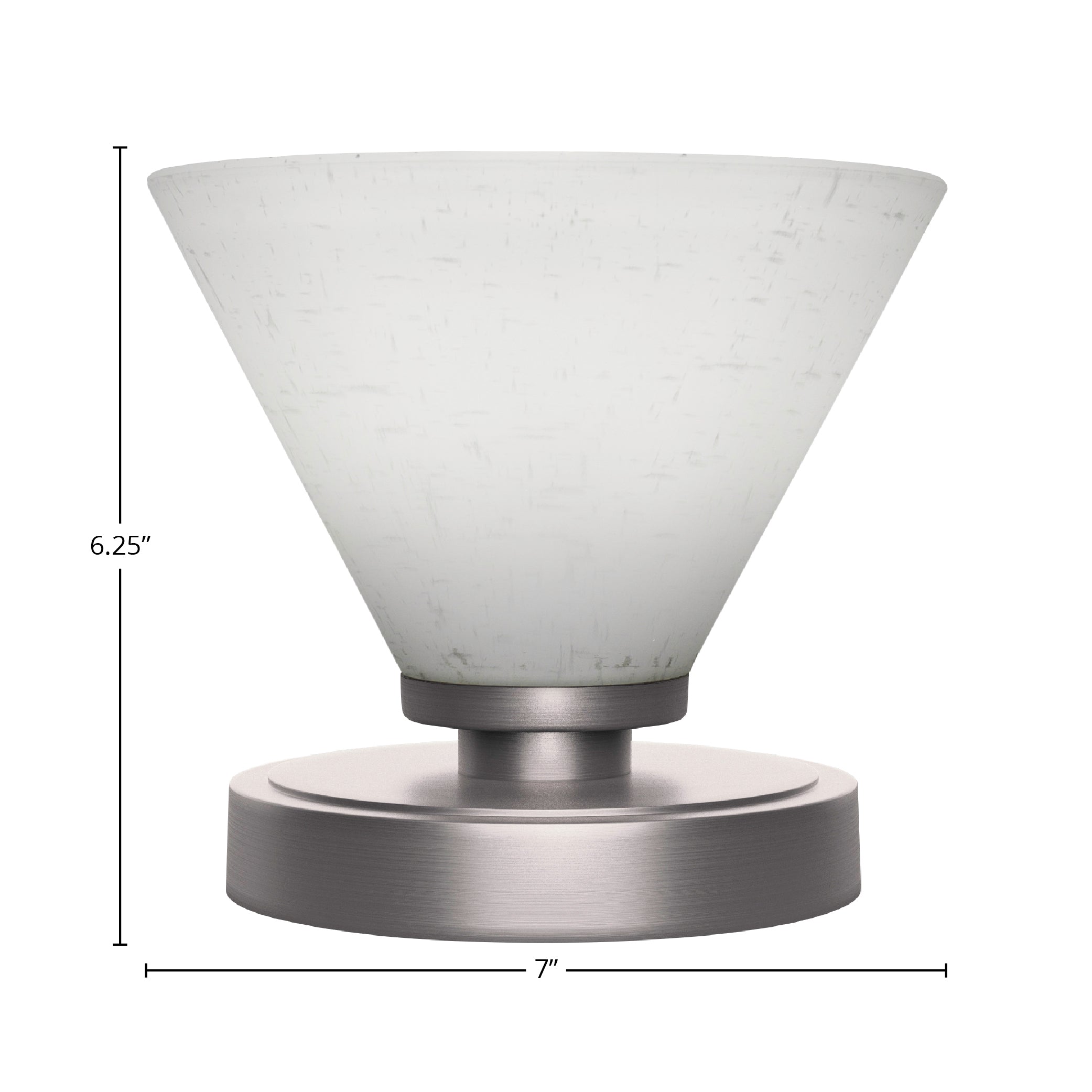 Luna One Light Table Lamp in Graphite with 7" White Muslin Shade