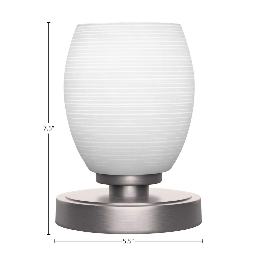 Luna One Light Table Lamp in Graphite with 5" White Matrix Shade