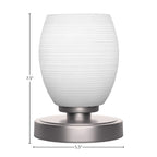 Luna One Light Table Lamp in Graphite with 5" White Matrix Shade