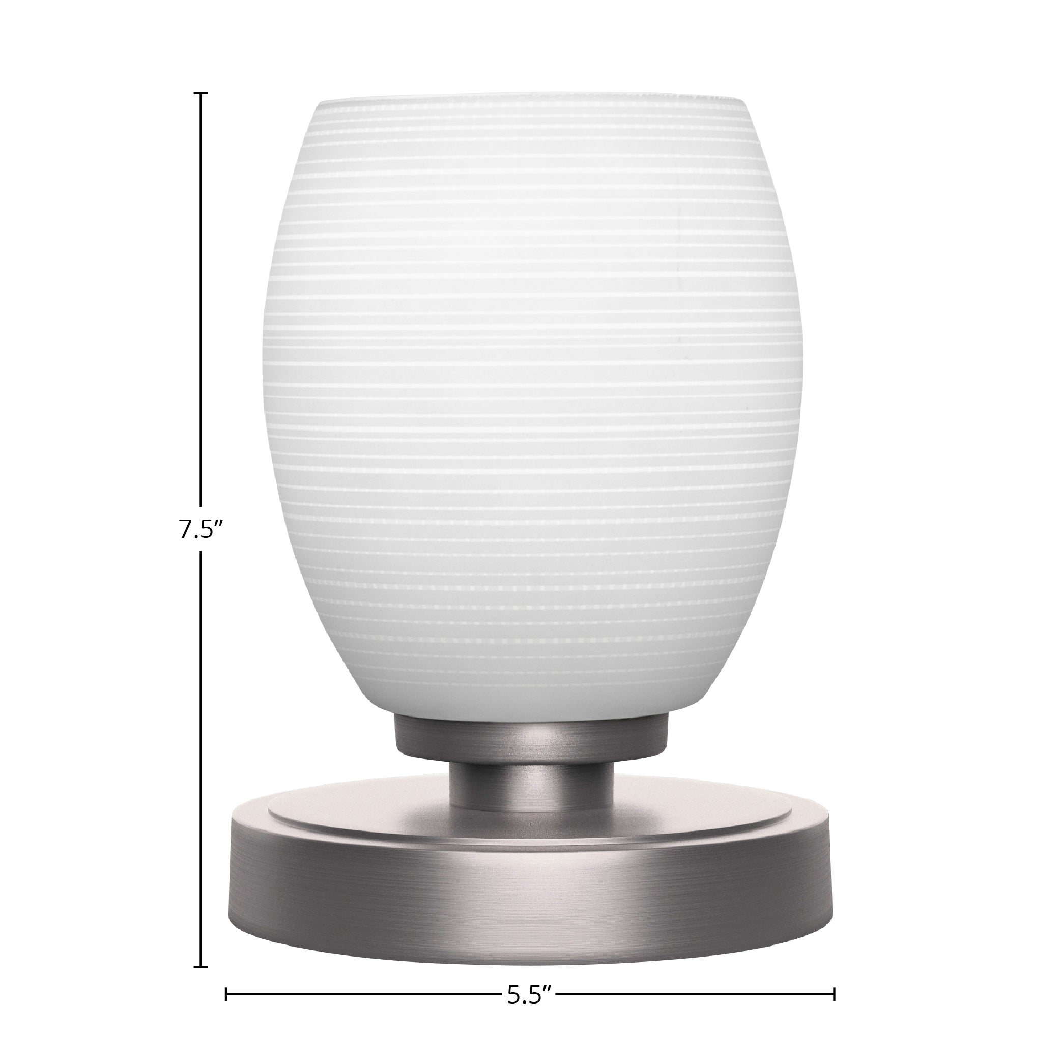 Luna One Light Table Lamp in Graphite with 5" White Matrix Shade