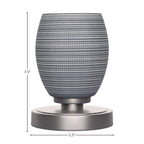 Luna One Light Table Lamp in Graphite with 5" Gray Matrix Shade