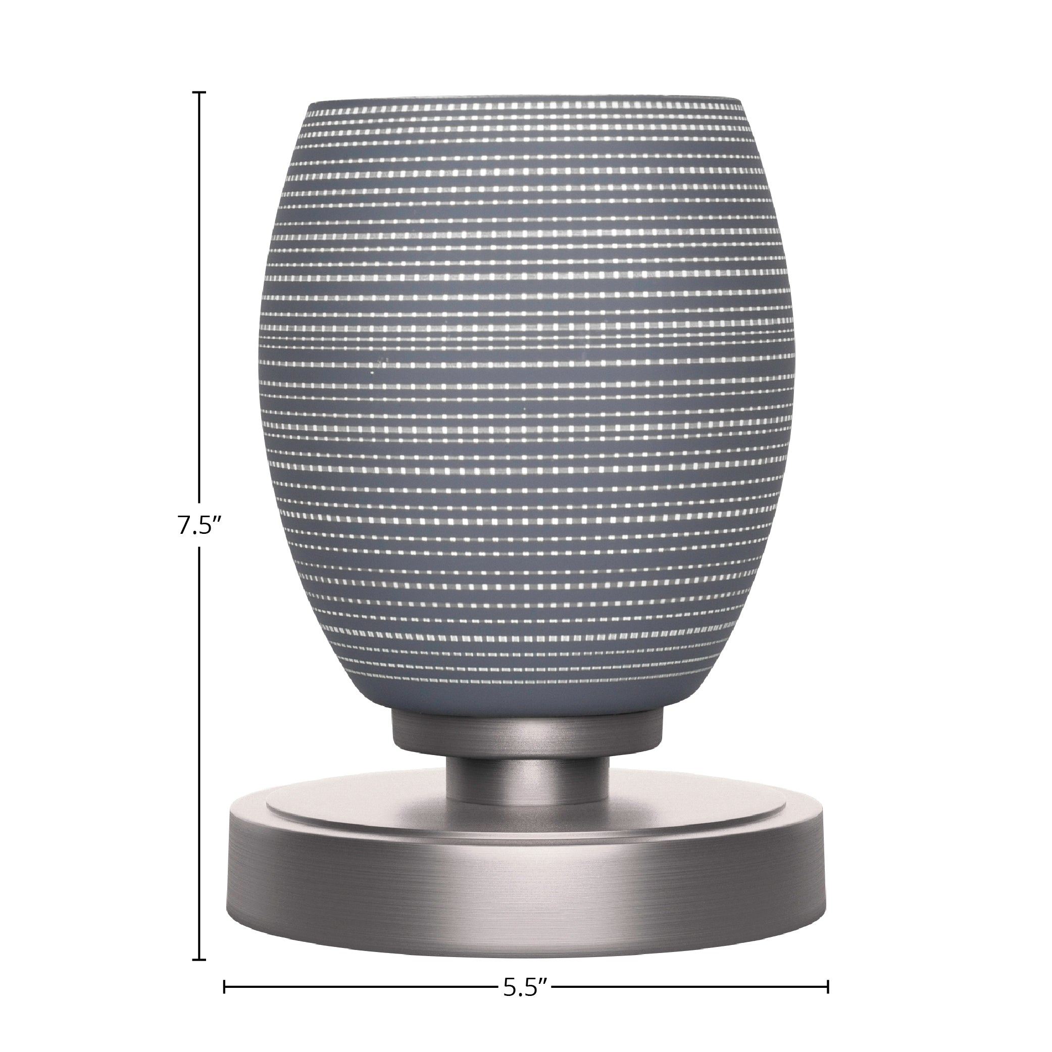 Luna One Light Table Lamp in Graphite with 5" Gray Matrix Shade