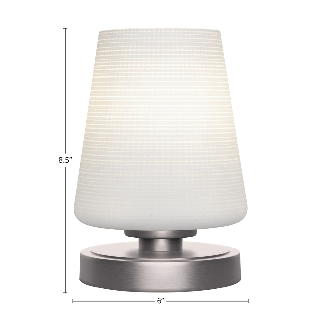 Luna One Light Table Lamp in Graphite with 6" White Matrix Shade