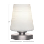 Luna One Light Table Lamp in Graphite with 6" White Matrix Shade