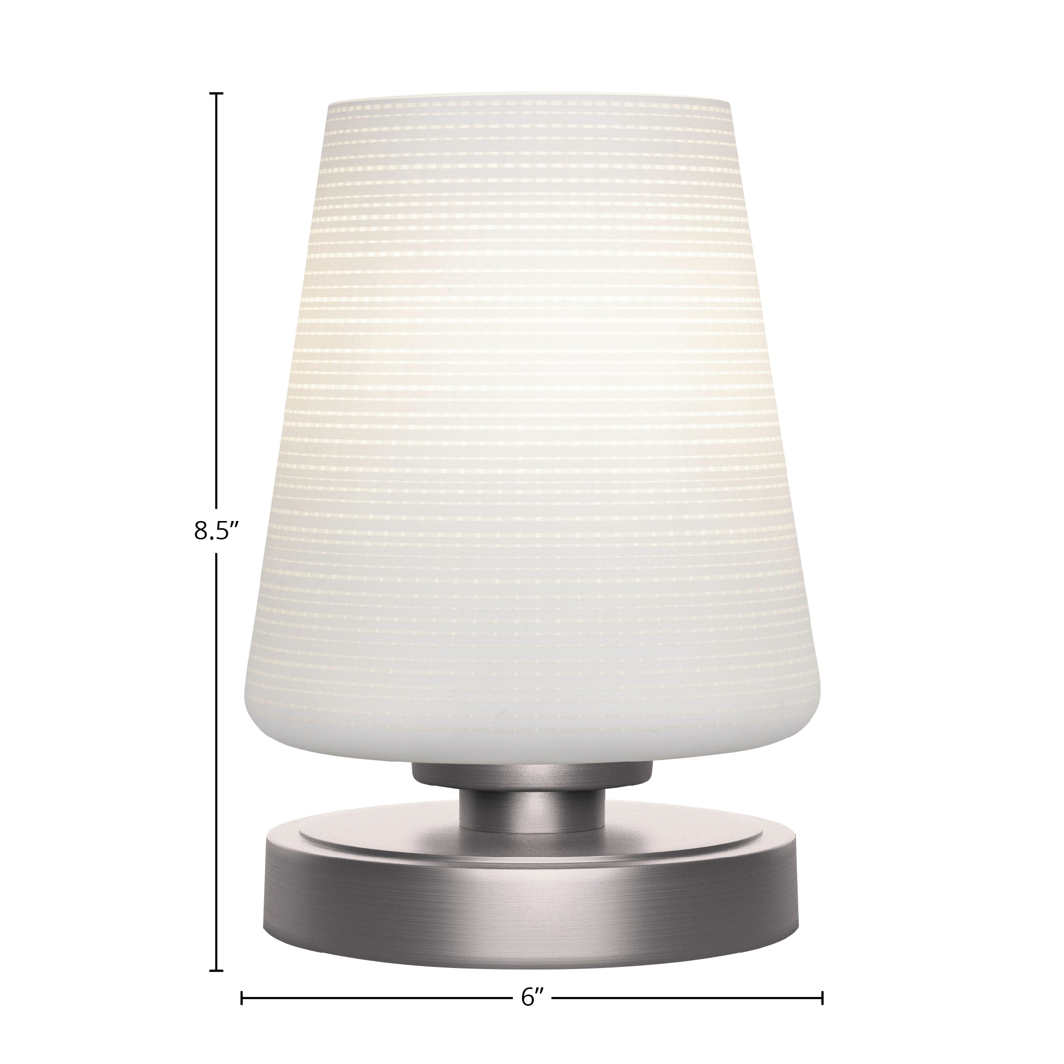 Luna One Light Table Lamp in Graphite with 6" White Matrix Shade