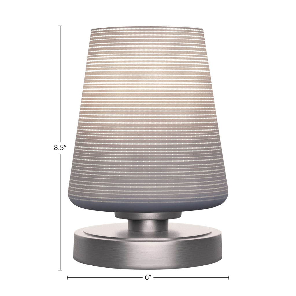 Luna One Light Table Lamp in Graphite with 6" Gray Matrix Shade