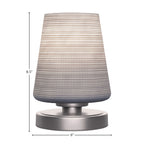 Luna One Light Table Lamp in Graphite with 6" Gray Matrix Shade