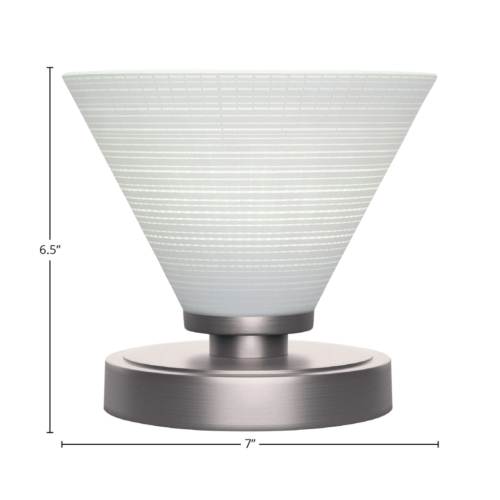 Luna One Light Table Lamp in Graphite with 7" White Matrix Shade