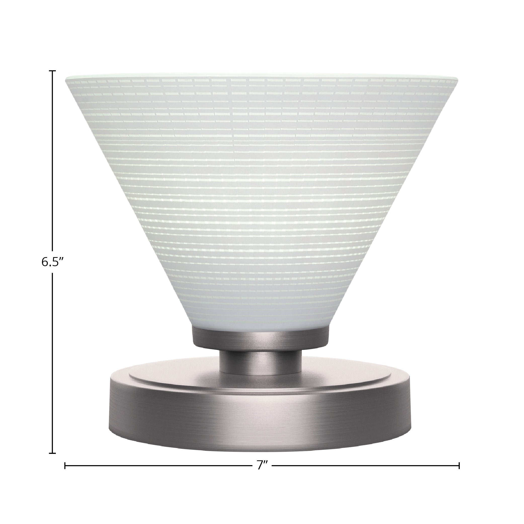 Luna One Light Table Lamp in Graphite with 7" White Matrix Shade