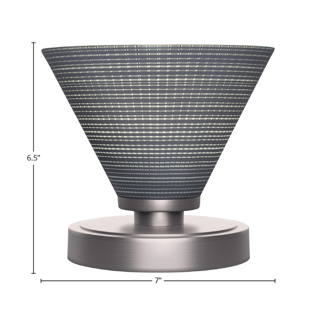 Luna One Light Table Lamp in Graphite with 7" Gray Matrix Shade