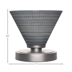 Luna One Light Table Lamp in Graphite with 7" Gray Matrix Shade