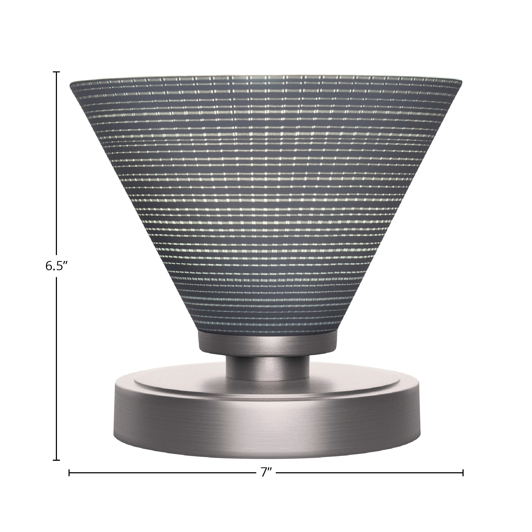 Luna One Light Table Lamp in Graphite with 7" Gray Matrix Shade