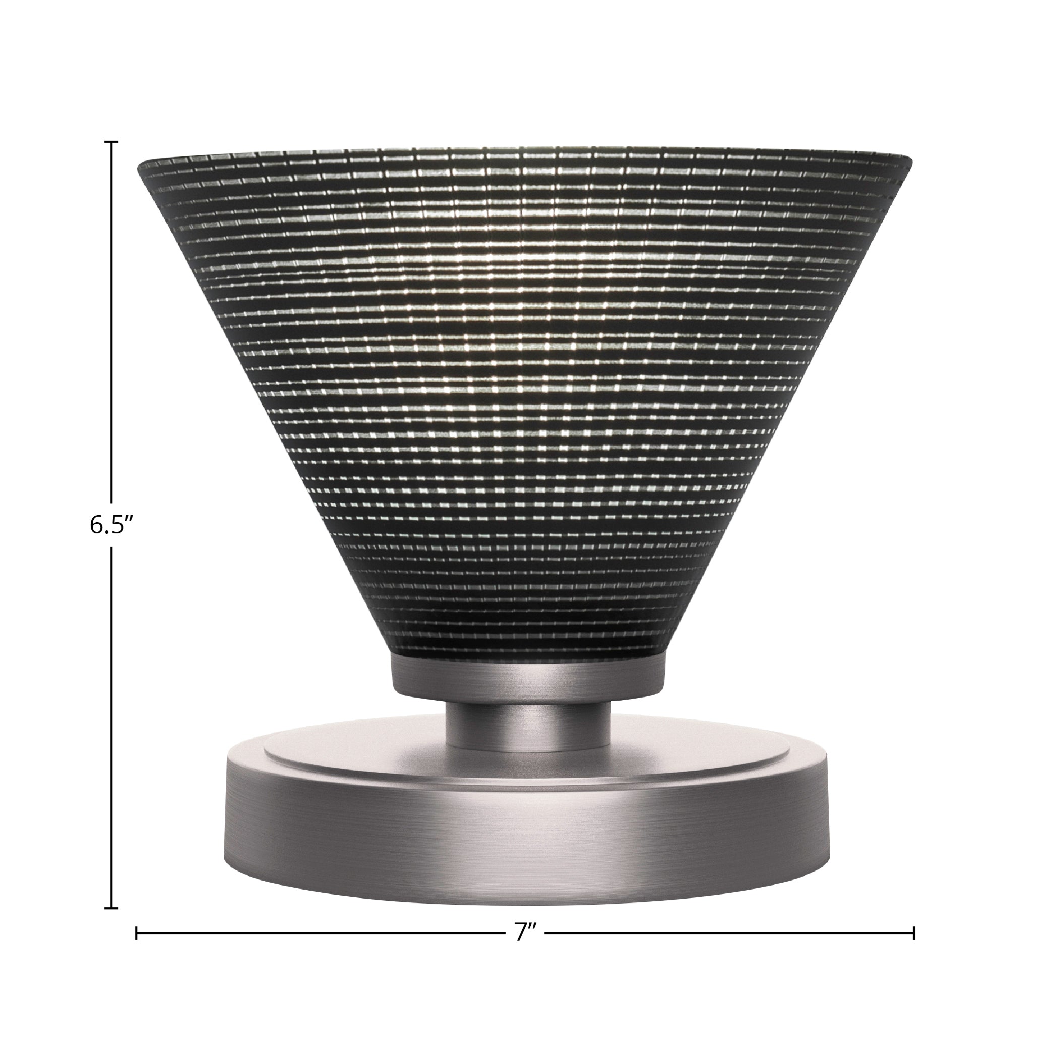 Luna One Light Table Lamp in Graphite with 7" Black Matrix Shade